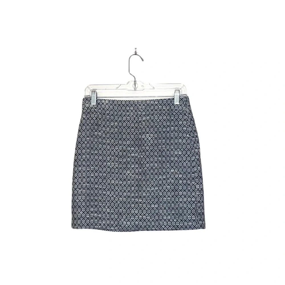 Ann Taylor LOFT Gray & White High Rise Fitted Tweed Skirt 2 Women’s